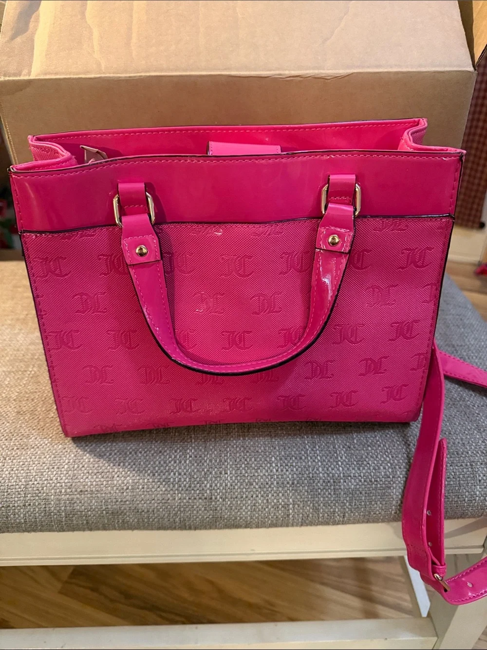 Juicy Couture Hot Pink Monogram Satchel